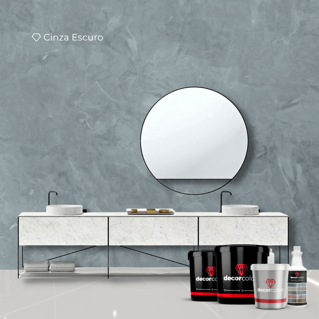 Kit Cimento Queimado Azulejo Cinza Escuro 5 kg - Decor Colors