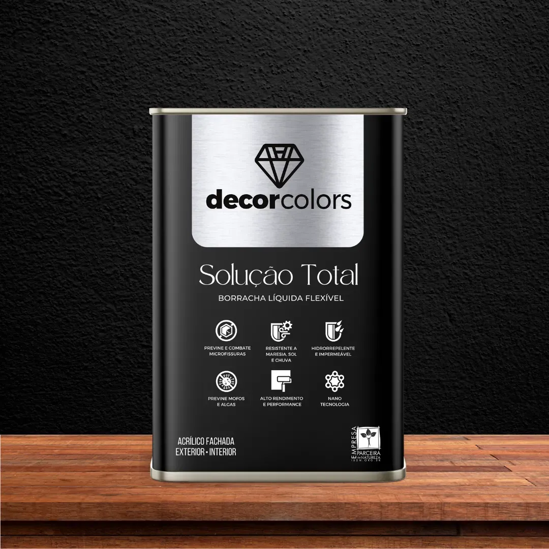 Tinta Borracha Líquida Solução Total Preto 21,5kg - Decor Colors