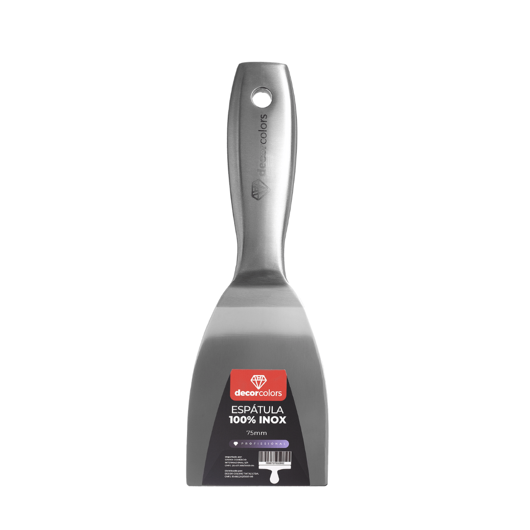 espátula 100% inox para pintor profissional 75mm - decor colors