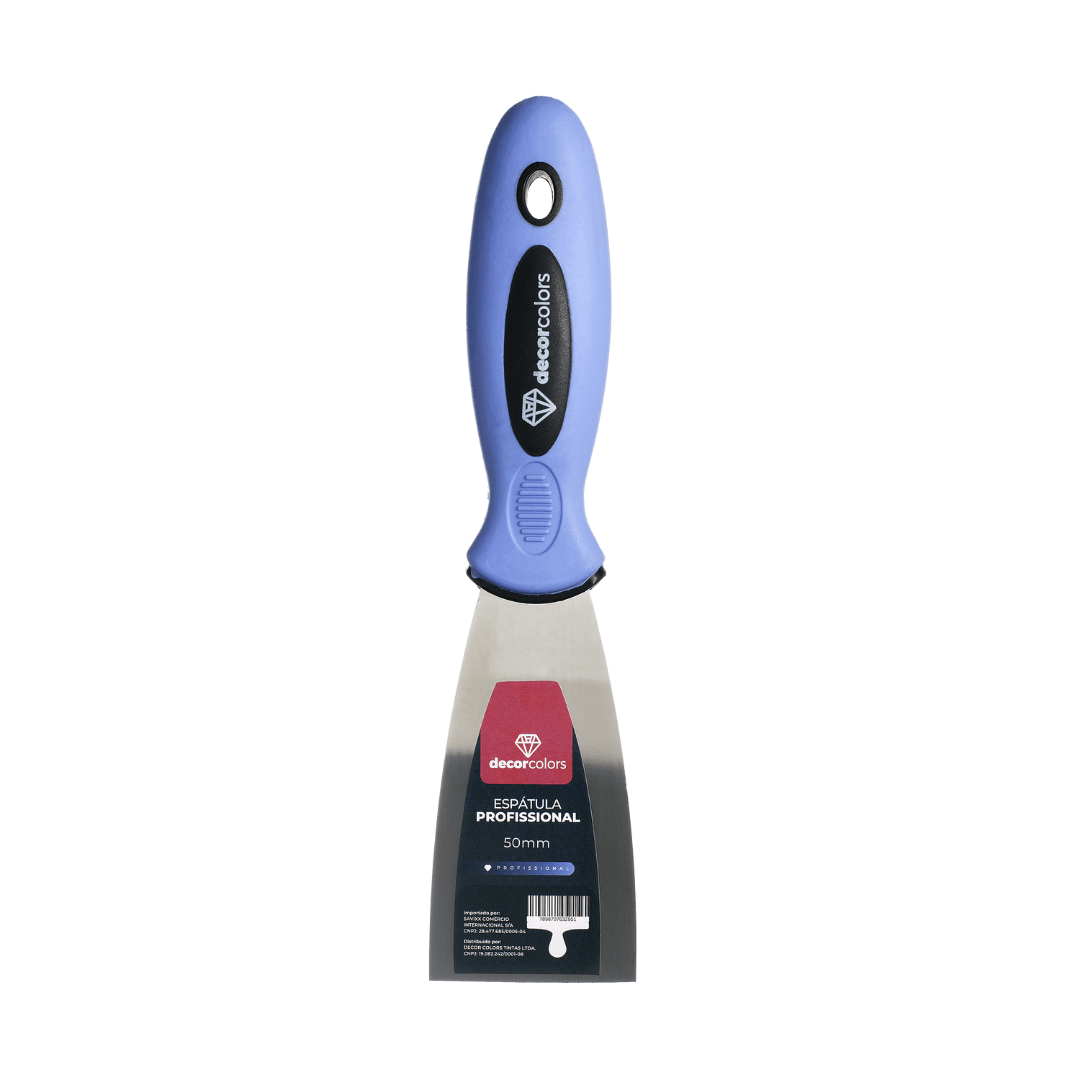 Espatula para pintor profissional inox cabo emborrachado 50mm - Decor Colors